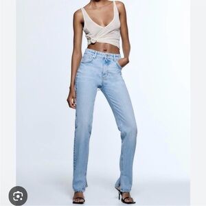 Zara High Rise Light Blue Jeans